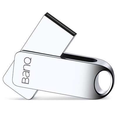 

banq F8 32GB водонепроницаемый ударный металлический флеш-диск снег серебристый
