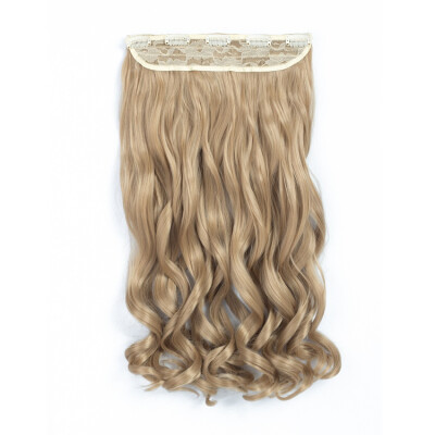 

20" Curly Wave 3/4 Full Head One Piece 5clips Clip in on Synthetic Hair Extension High Temperature Fiber Hair Pieces Wavy Hair