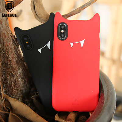 

Baseus Apple X mobile phone shell iPhoneX little devil mobile phone case mobile phone case Apple iphoneX mobile phone shell silicone soft shell shatter-resistant mobile phone sets Red