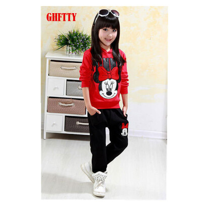 

GHFTTY autumn winter girls clothing sets cartoon minnie mouse children's wear cotton casual tracksuits kids clothes sports sui