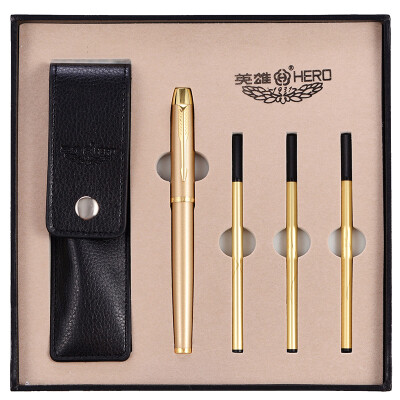 

Hero HERO 1801 champagne gold IM metal rod ball pen pen pen auspicious office gift stationery set