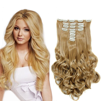 

AISIHAIR 16Colors Clip in Hair Extensions 8pcsset 22inch 55 cm Long Wavy Heat Resistant Hairpiece