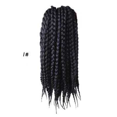 

12" 18" 24" Crochet Box Braids Synthetic Hair 12 Roots Pure Colors Crochet Braiding Hair Extensions 90-100 g