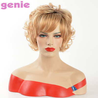 

Blonde Wavy Short Wigs Cosplay Wig Synthetic Heat Resistance Hair Ombre Wigs for Women