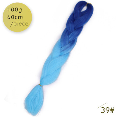 

AISI HAIR Ombre Kanekalon Braiding Hair Extensions 24inch 100g Synthetic Jumbo Braids Hair Fiber Pink Purple Blue Green 1pce