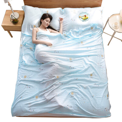 

Adandyish Single Slow Time Blue Washed Cotton Dirty Sleeping Bag Hotel Portable Anti-dirty Sheet Cover