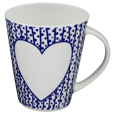 

A pottery pottery cup glass cup (400ml) bone china blue and white series of large spades