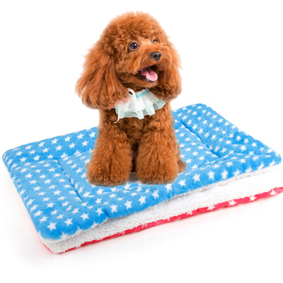 

HANHANLEYUAN kennel cat litter dog mat autumn&winter pet nest pad biting dog cotton pad teddy golden hair VIP dog blanket cat pad quilt M