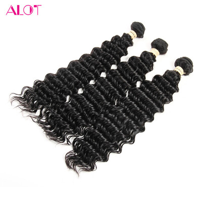 

Alot Hair Malaysian Deep Wave 3 PCS Горячие продажи Deep Wave Remy Hair