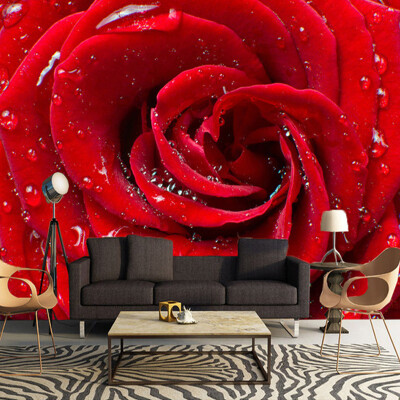 

Custom 3D Large Mural Big Red Rose Romantic And Warm Photo Wallpaper For Wedding House Wall Mural 3D Wall Papers Papel De Parede