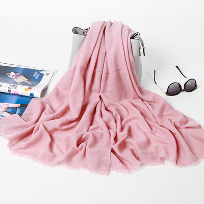 

Lan Shiyu W0711 autumn&winter warm solid color casual increase ladies wool scarf light pink