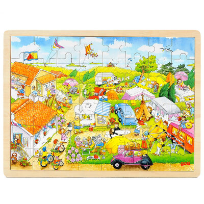 

goki Wooden Jigsaw Puzzle with Storage tray (24/48/96pcs and 46/55pcs of 4 layers ) for kids