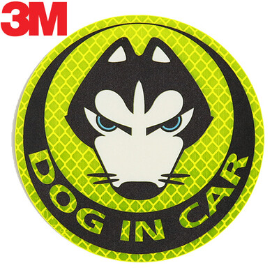 

3M reflective dogincar safety warning car scratches car stickers car stickers diameter 10cm fluorescent yellow green