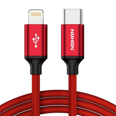 

Nuoxi (NOHON) Молния трансфицированных линии передачи данных типа C Apple / Macbook кабеля для зарядки разъем красного iPhone