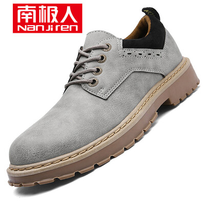

Nanjiren fashion mens shoes British mens casual shoes fashion wild tooling boots low to help outdoor mens boots N7CY7810 Gray 4