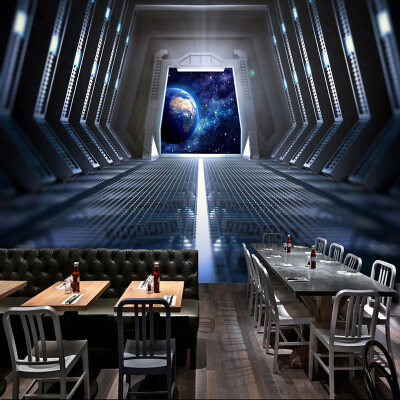 

Custom Photo Wallpaper 3D Stereo Personality Space Capsule Bar KTV Restaurant Cafe Backdrop Mural Modern Fashion Creative Fresco