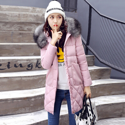 

Winter New Arrival Women's Cotton-padded Long Coat Fashion Fur Collar Hooded Winter Warm Outwear Coat Jacket