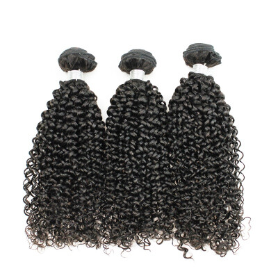 

Kisshair cheap 3 bundles hair weft nature color kinky curly 8A grade remy Brazilian human hair weaving