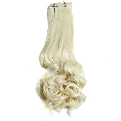 

AISIHAIR 16Colors Clip в наращивании волос8шт / комплект 22 дюйм 55 см Длинные волнообразные жаропрочные наконечники