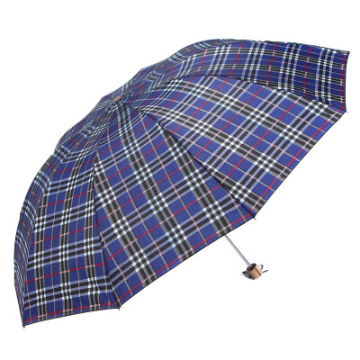 

Jingdong supermarket] paradise big reinforcement three fold steel umbrella 3309E grid 4177 brown