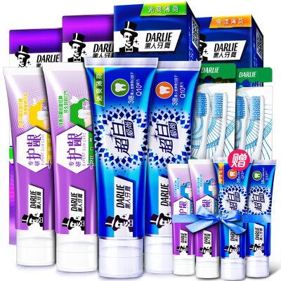 

Black DARLIE whitening toothpaste value Pack 8 toothpaste 640g spiral toothbrush 4 goggles 4 ultra-white pole is still 4