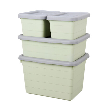 

Revitalizing four-piece storage box horizontal light green Plastic storage box underwear clothes cosmetic storage box dormitory toy storage box CH1442