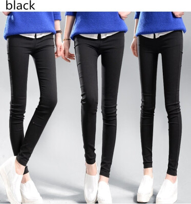 

autumn and winter 2017 women's fashion solid color tight skinny slim pencil pants