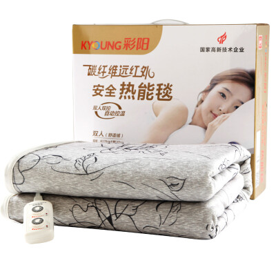 

Caiyang electric blanket electric mattress double safety waterproof far infrared carbon fiber 10 double printing control blanket 8572 black rose (width 140 * length 170