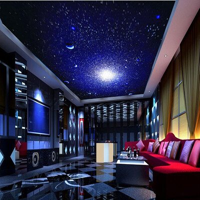 

3D photo wallpaper 3D stereo Star Universe meteor personality wallpaper theme room ceiling nightclub KTV large wallpaper mural