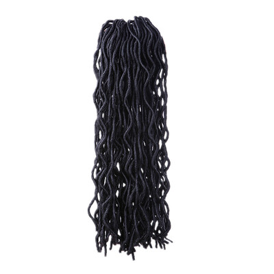 

20" Faux Locs Curly Crochet Hair 24 Roots Synthetic Crochet Braids Hair Extensions Pure Color Crochet Braiding Hair