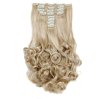 

AISIHAIR 16Colors Clip in Hair Extensions 8pcs/set 22inch 55 cm Long Wavy Heat Resistant Hairpiece