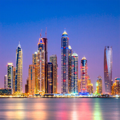 

Custom 3D Wall Mural Wallpaper Beautiful Dubai City Night Landscape Photo Wall Paper Living Room Restaurant Cafe Decor 3D Fresco