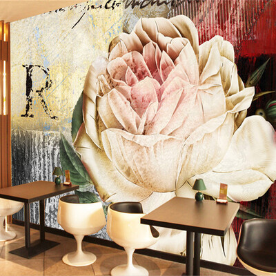 

European Style Retro Rose Flower Rural Living Room Bedroom Background Large Custom Wall Painting Mural Wallpaper Wall Covering