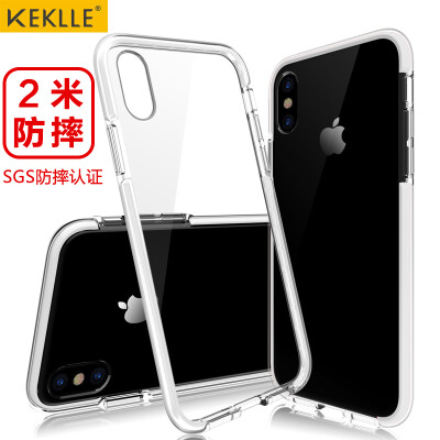 

KEKLLE Apple X 10 Mobile Shell Mobile Phone Cases iPhone X 10 Case All-In-One Dual Drop Shave Thick Non-Slip Transparent Men&Women 58-inch Transparent White Side