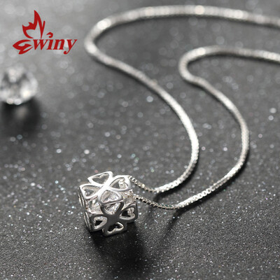 

Unique Winy Silver Necklace Women Silver Clavicle Chain Fashion Pendant Necklace Jewelry 925 Silver Cube Gift