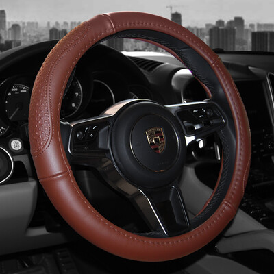 

Chi Qin steering wheel cover leather cowhide way Guanlaoke Fox Yinglang Xuan Yi Fu Rui Si Qi Jun set BMW 5 Series Four Seasons 3D Sports Inlay Beige