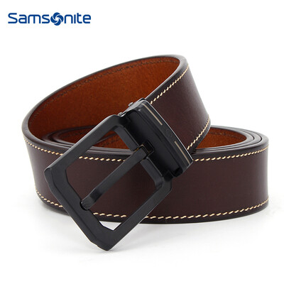 

Samsonite Mens Belt Casual Business Belt Pin Buckle Belt Imported First Layer Leather Pants Belt Brown TK203013 120CM