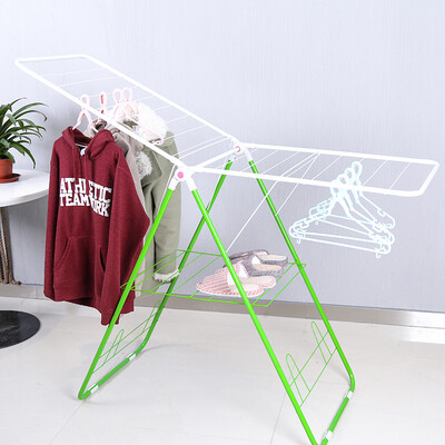 

Green source folding drying rack wing type floor balcony indoor&outdoor baby diapers drying racks household hangers white&green