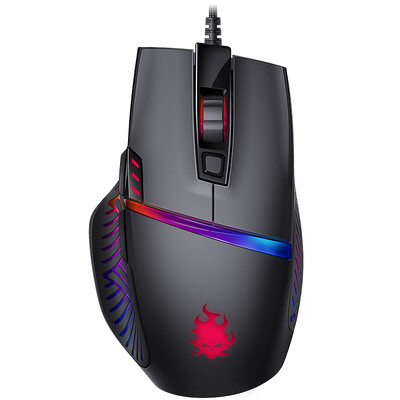 

Ч-душа (Blasoul) Yi Y720 панорамной светоотдача высокого класса профессиональной игры игровой мыши мышь RGB курица CSGO эргономичной 12000DPI макро кабель программирования