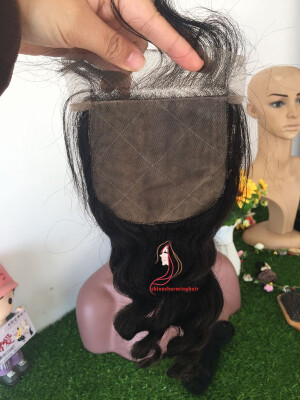 

8A loose Wave Brazilian Human Hair Silk Base Closure With Baby Hair Hidden Knots 100 Human Hair Free Shipping