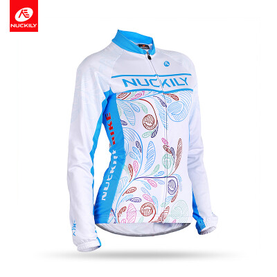 

NUCKILY Women Winter 100%Polyester Bike Apparel High Elastic Breathable Lightweight Long Sleeve Cycling Jersey GI003