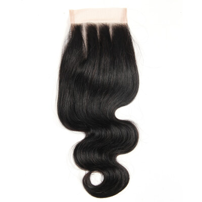 

Brazilian Hair Weave 3 Bundles 8A Body Wave Brazilian Virgin Hair Natural Color Human Hair Extensions With 4x4 Closure