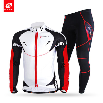 

NUCKILY Mens Unique Design Winter Cycling Set Feel Fleece Long Sleeve Road Bike Apperal MI002NS900