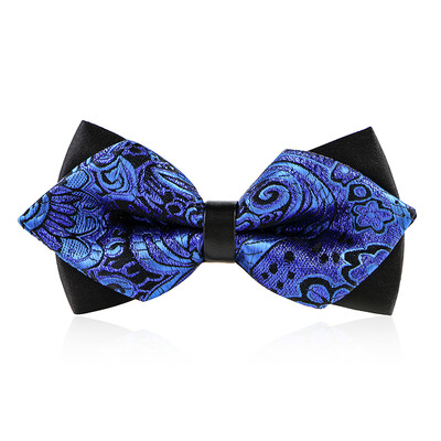 

Dussena DUSENNA Mens Dress Suit England Bow Gift Box Pattern Tie Bow Blue Pattern