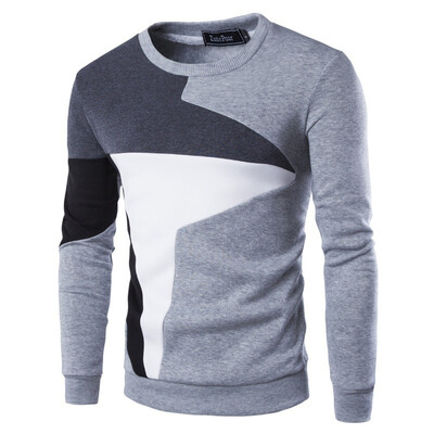 

Spring New Men's Casual Long-sleeved Wind Hit The Color Stitching Hedging Sweater