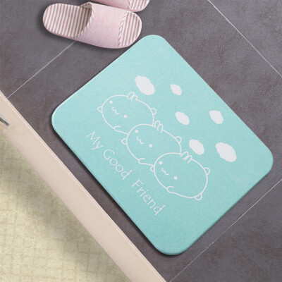 

Suart diatom mud diatomaceous earth bathroom absorbent floor mats quick-drying mat door mat 3545cm 1035-003 cute rabbit green