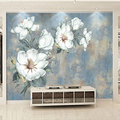 

Custom Wallpaper Murals European Style Retro Art Abstract Oil Painting Flowers Wall Mural Painting Living Room Bedroom Wallpaper