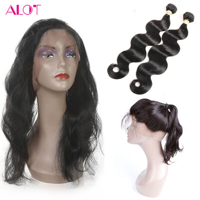 

Alot 7A Grade 360 ​​Lace Frontal Band Body Wave Natural Hairline с 2 комплектами Weave Virgin Indian Body Wave 360 ​​Frontal Closure