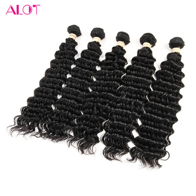 

Alot Hair Peruvian Deep Wave 4 Bundles 100% Remy Human Hair Extension Weave Natural Color Free Shipping