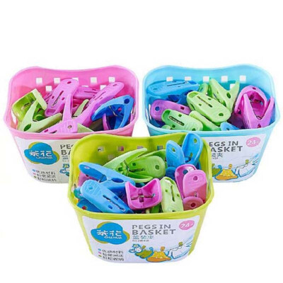 

Jingdong Supermarket] Camellia racks basket clothes laundry clip 24 loaded 28541k